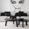 kussen wol zwart naad 40x60cm