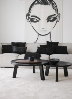 kussen wol zwart 45x45cm