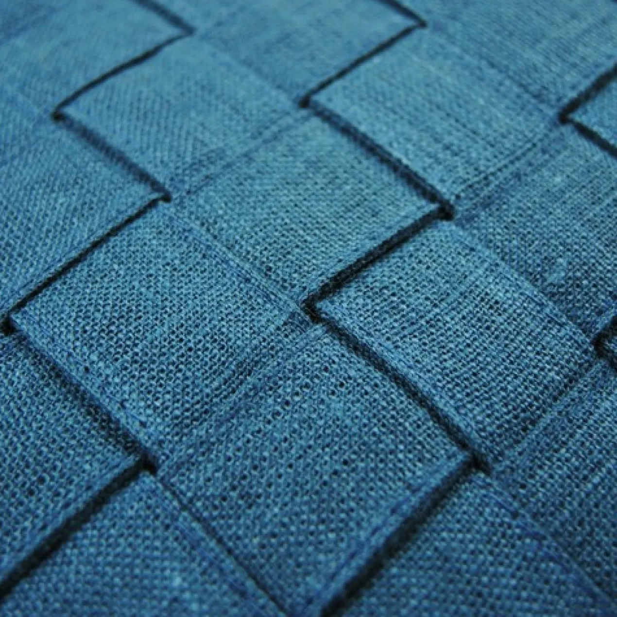 Kussen Woven linnen brightblue