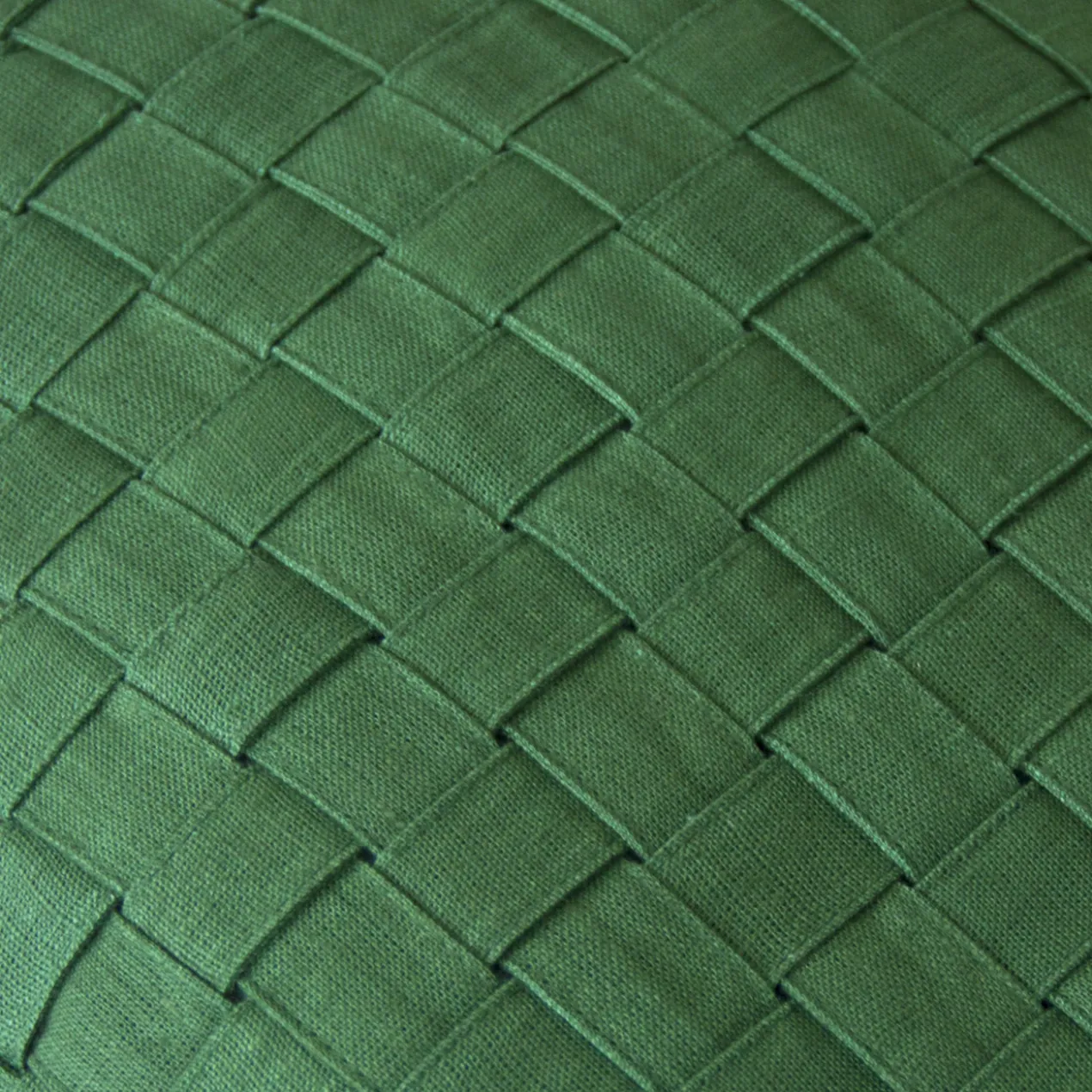 Kussen Woven linnen forrestgreen