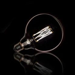 Lamp D - LED lichtbron filament Bol Ø12,5 Smokey Grey