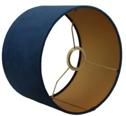 Lampenkap Alice blauw op goud 25x25x15cm