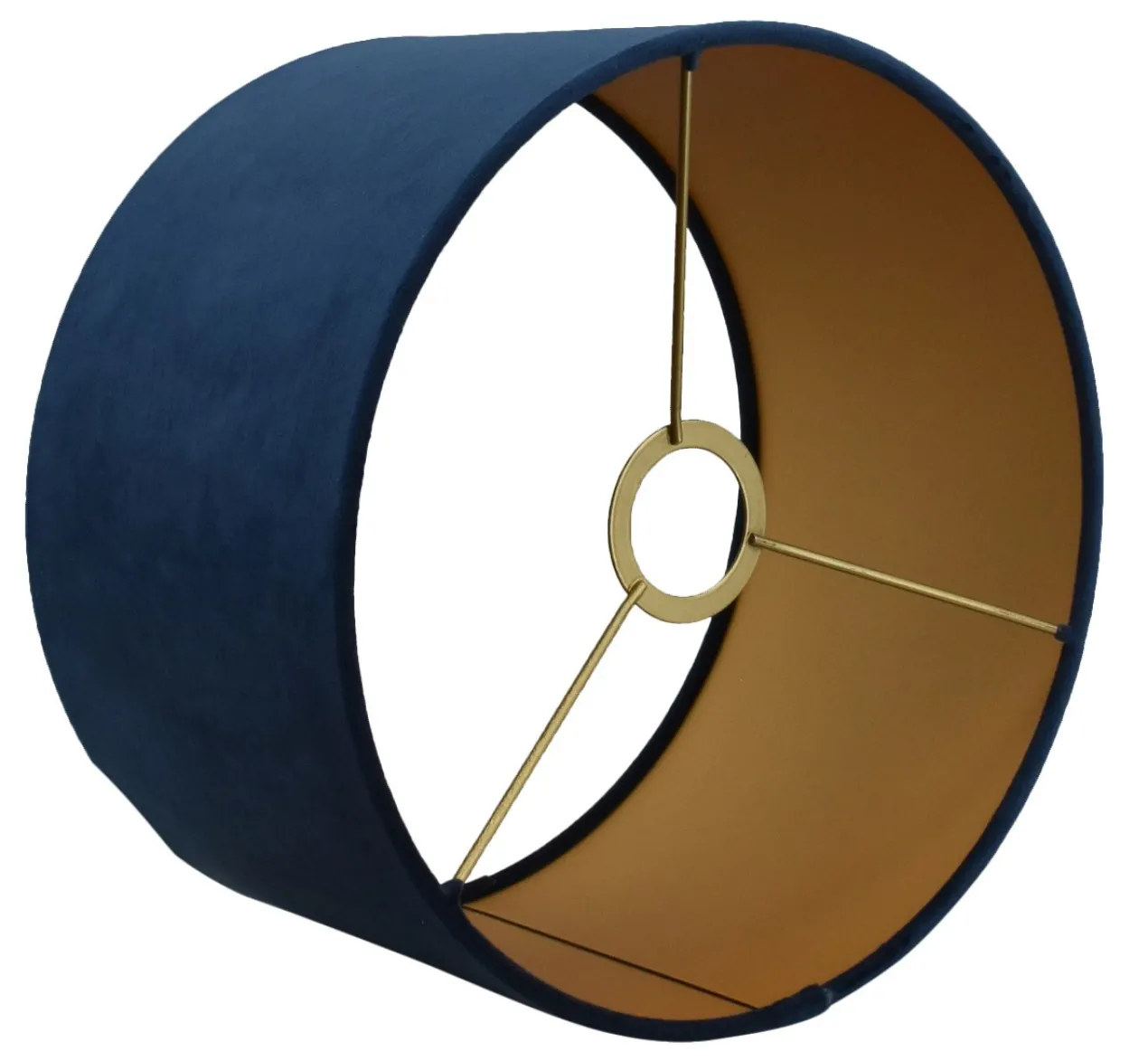 Lampenkap Alice blauw op goud 30x30x20cm