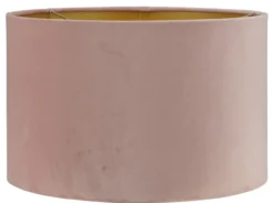 Lampenkap San Remo velours roze + gouden binnenkant 35x35x22 cm