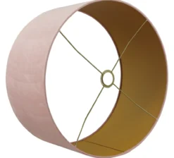 Lampenkap San Remo velours roze + gouden binnenkant 35x35x22 cm
