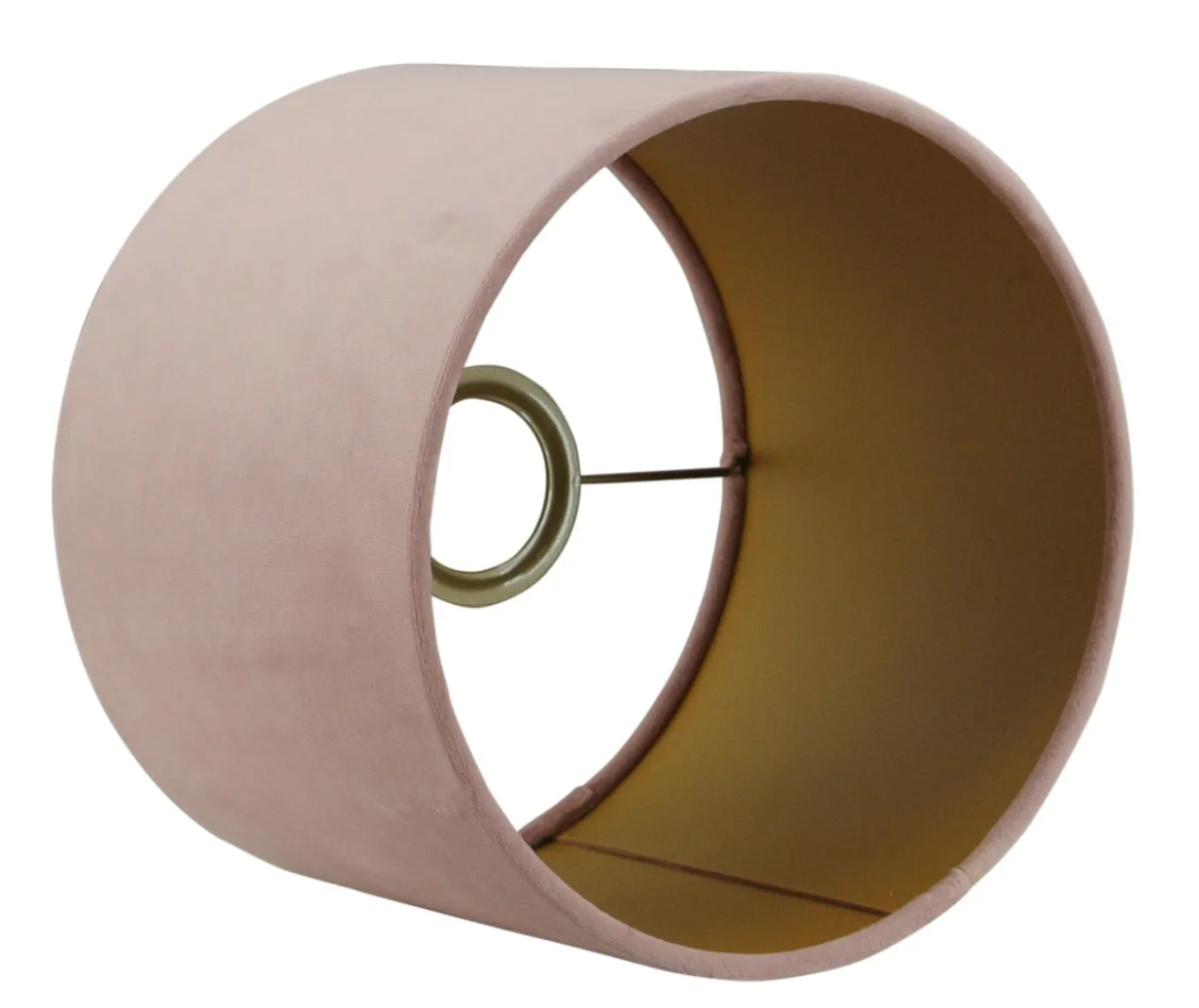 Lampenkap San Remo velours roze + gouden binnenkant 20x20x15 cm