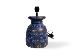 Lampvoet melkpot blauw/wit uniek