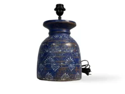 Lampvoet melkpot blauw/wit uniek