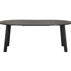 Lange jan uitschuifbare eettafel rond eiken blacknight [fsc]