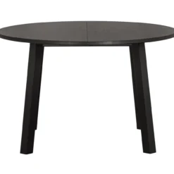 Lange jan uitschuifbare eettafel rond eiken blacknight [fsc]