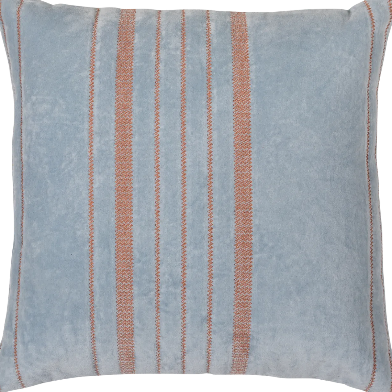 Laon kussens velvet naturel/blauw - set van 3