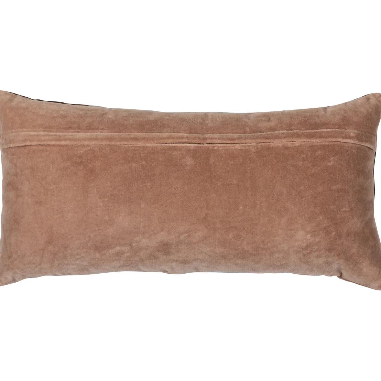 Laon kussens velvet naturel/blauw - set van 3