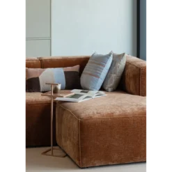 Laon kussens velvet naturel/blauw - set van 3