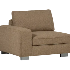 Lazy 1-zits element met arm links boucle bruin