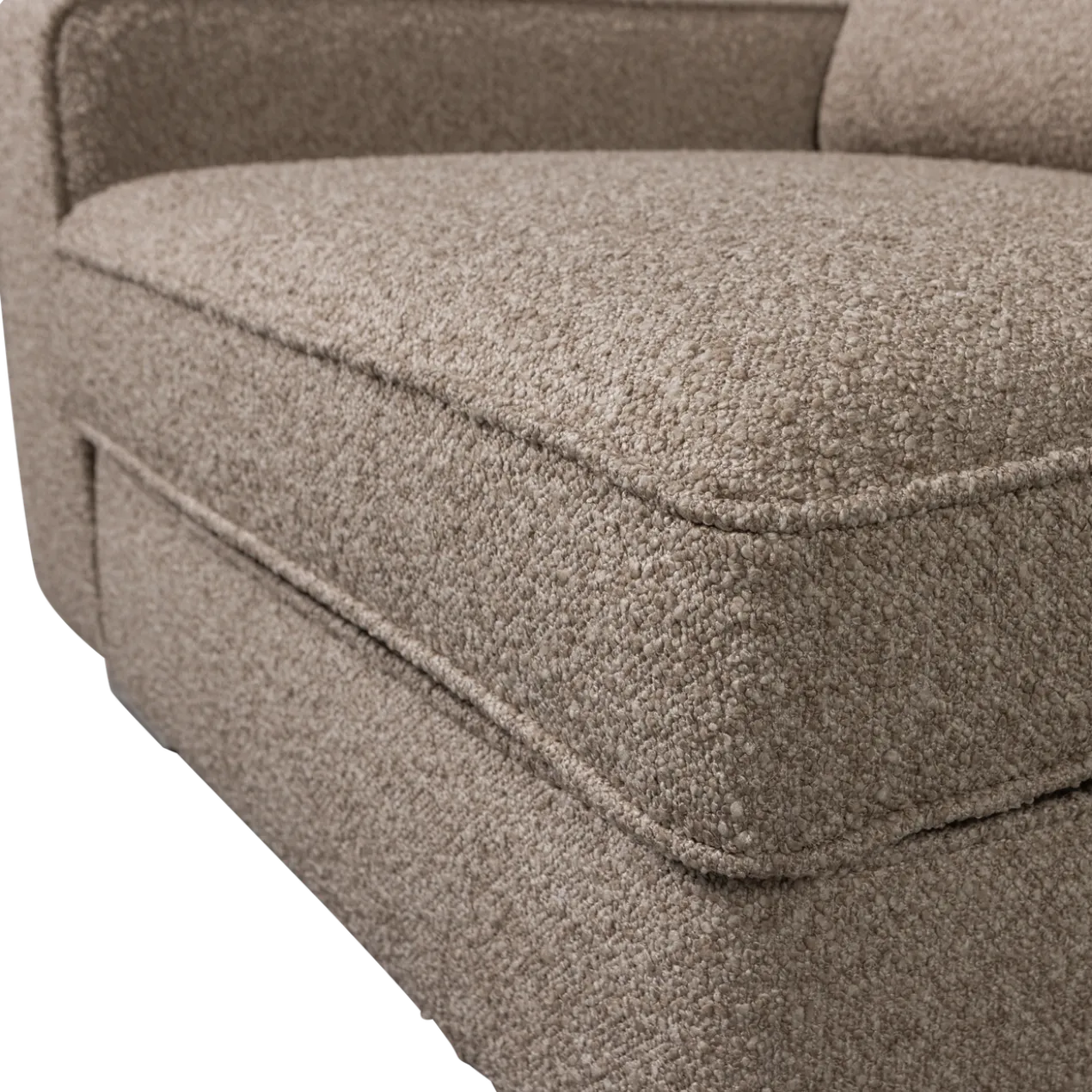 Lazy 1-zits element met arm links boucle zand