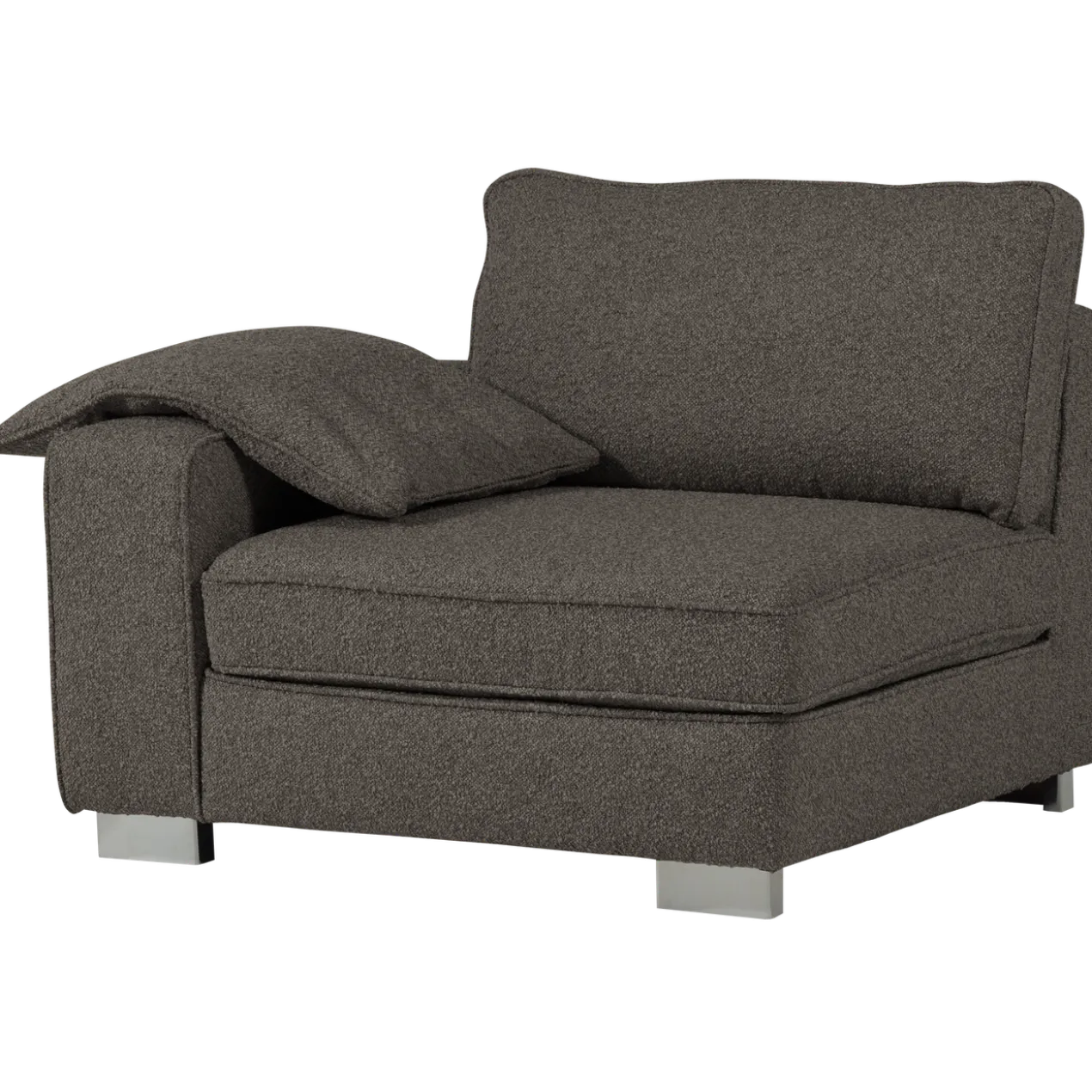 Lazy 1-zits element met arm links boucle antraciet