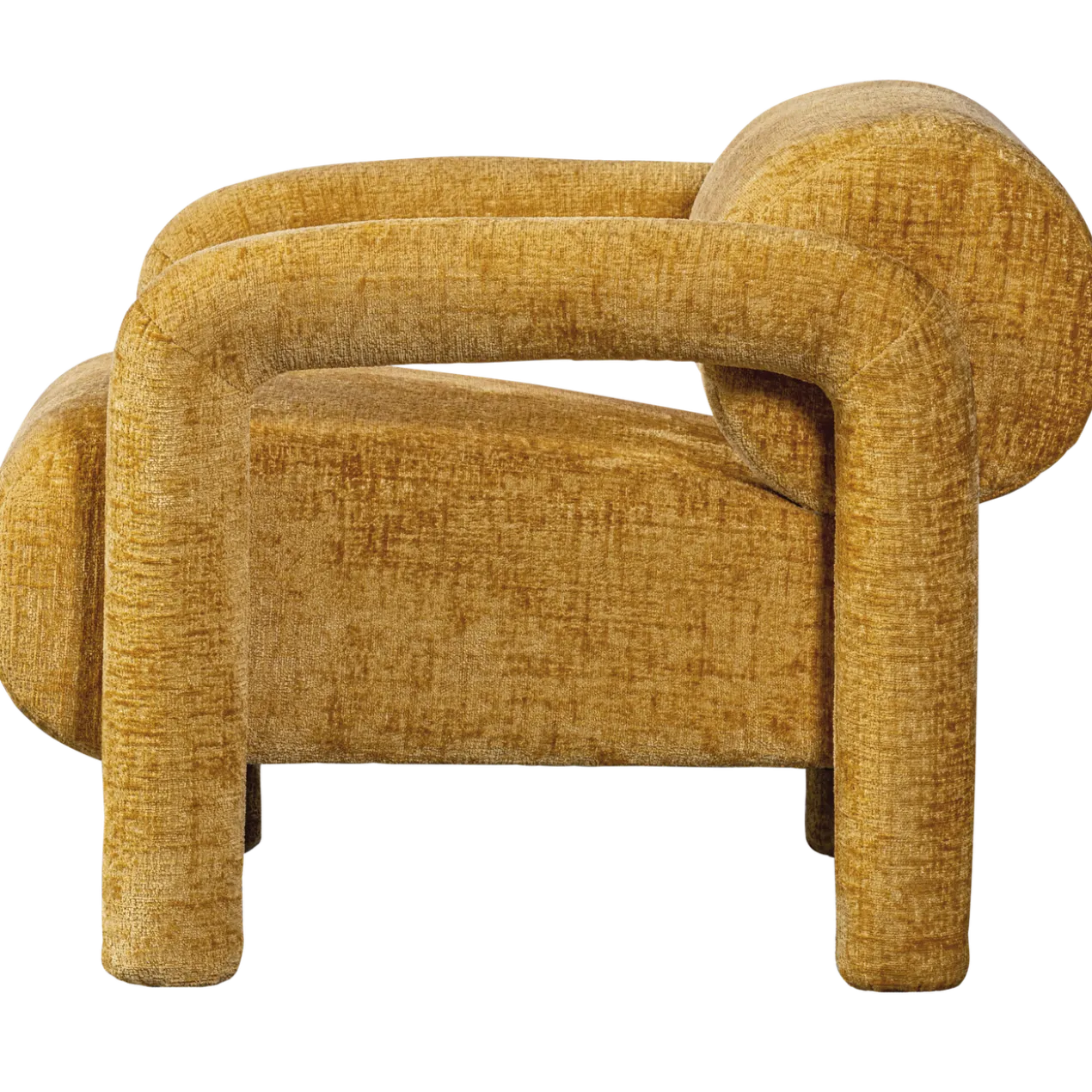 Lenny fauteuil in grove textuur goud/geel