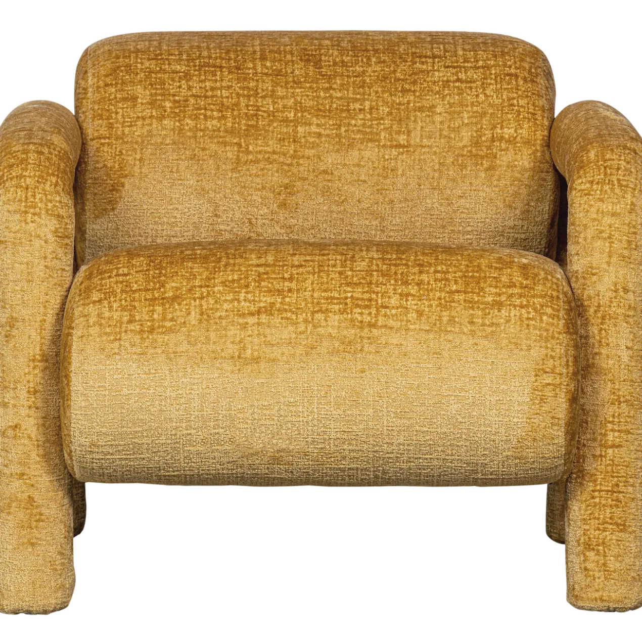Lenny fauteuil in grove textuur goud/geel