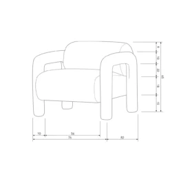 Lenny fauteuil in grove textuur goud/geel