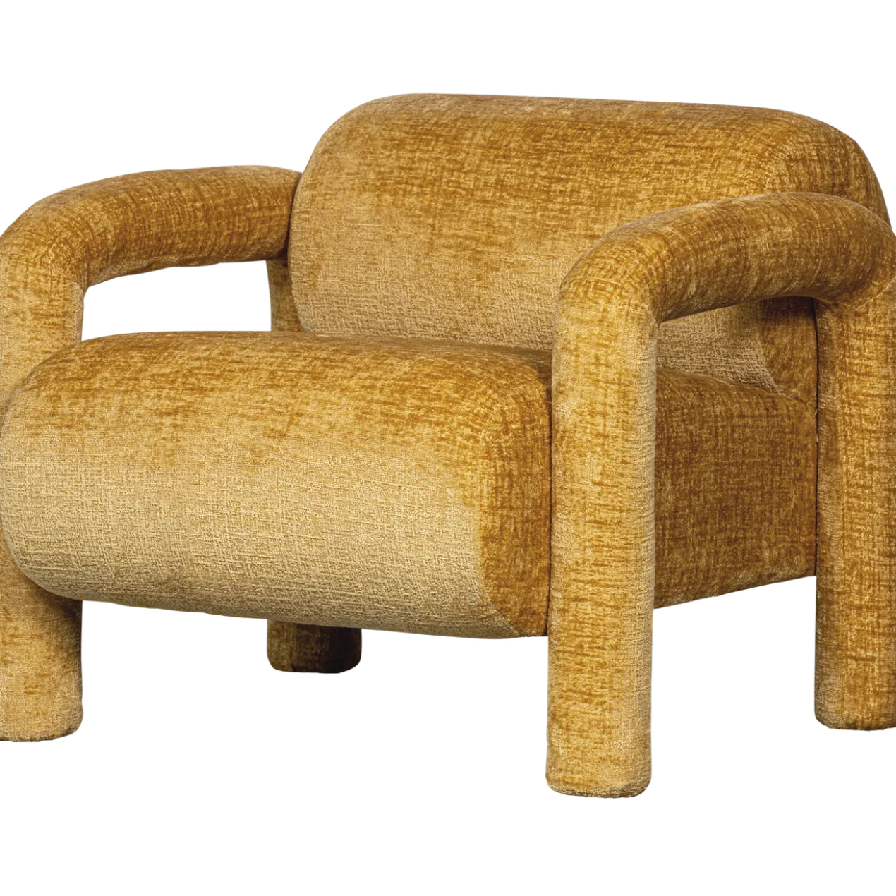 Lenny fauteuil in grove textuur goud/geel