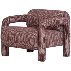 Lenny fauteuil met dessin bordeauxrood