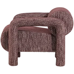 Lenny fauteuil met dessin bordeauxrood