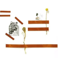Leren magneetstrips (set) (7 stuks) Cognac