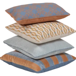 Lira kussens blauw/oranje - set van 4