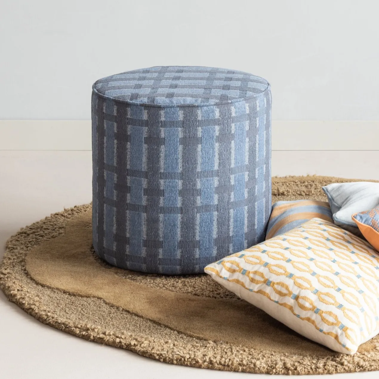 Lira kussens blauw/oranje - set van 4