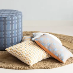 Lira kussens blauw/oranje - set van 4