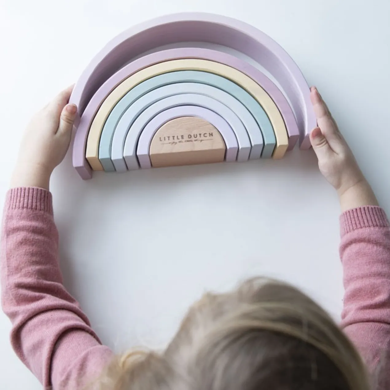 Little Dutch Houten regenboog donkerroze