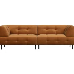 Lloyd 4-zits bank velvet kaneel