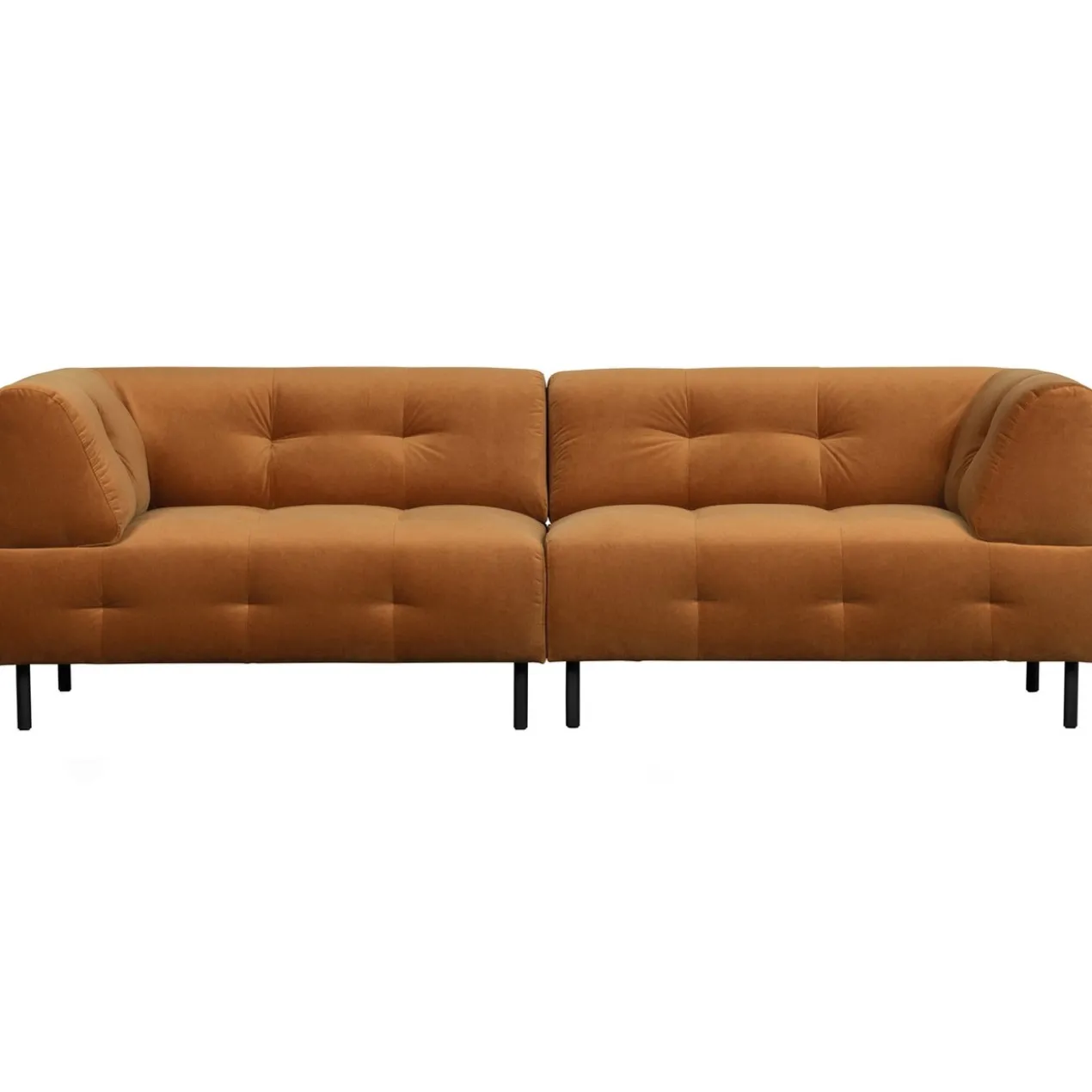 Lloyd 4-zits bank velvet kaneel