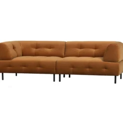 Lloyd 4-zits bank velvet kaneel