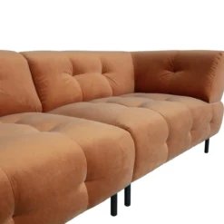 Lloyd 4-zits bank velvet kaneel