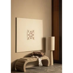 Loft vloerlamp metaal/boucle naturel 130xo30 cm