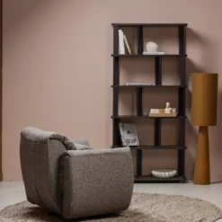 Loft vloerlamp metaal/boucle tapenade 130xo30 cm