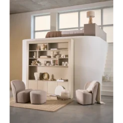 Lofty fauteuil boucle grijs