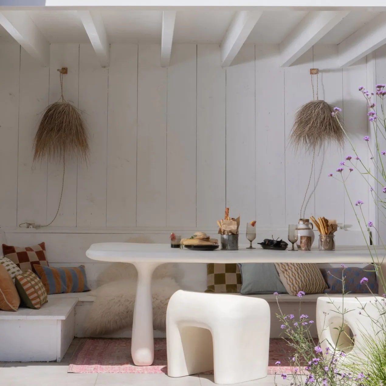 Loggia tuintafel 240x100 cm vezelversterkte polymeer naturel