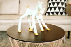 Loods 5 Kunst keramiek Hertje Blitzen Snowy White