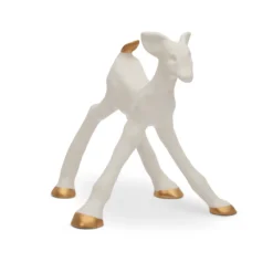 Loods 5 Kunst keramiek Hertje Blitzen Snowy White