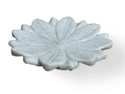 Lotus schaaltje wit marmer uniek
