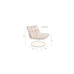 Lounge chair bar velvet golden brown