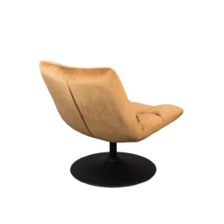 Lounge chair bar velvet golden brown
