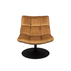 Lounge chair bar velvet golden brown