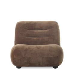 Lounge Chair Wyatt Velours Cognac