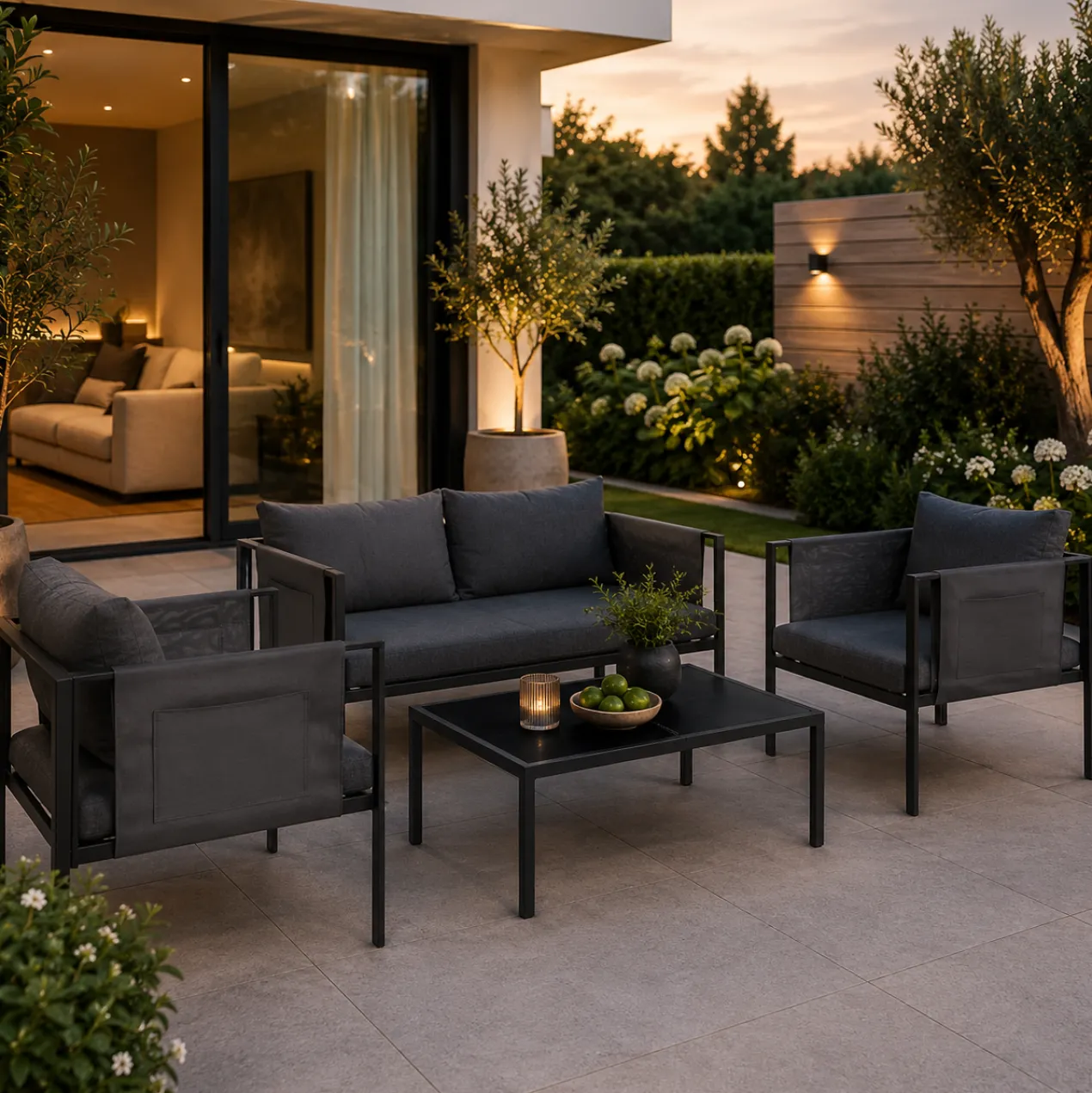 Loungeset Fardau donkergrijs