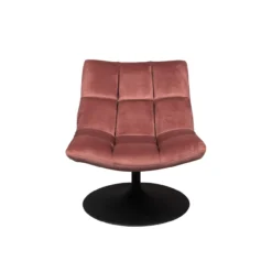 Lounge stoel bar fluweel oud roze