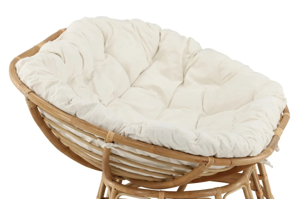 Loungestoel Carina - met zitkussen Gebroken wit