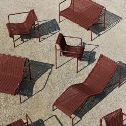 Loungestoel Palissade Cord laag iron red